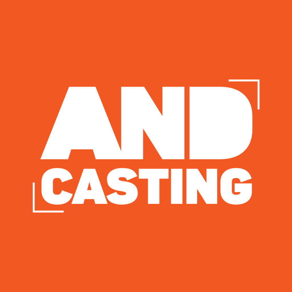 AND Casting logo in orange square